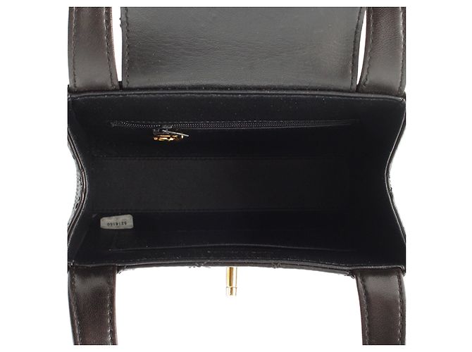 Chanel Black Mini CC Quilted Lambskin Top Handle Flap Nero - vista 6