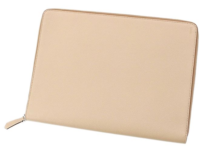 Portadocumenti e pochette con zip Fendi in pelle beige - vista 2