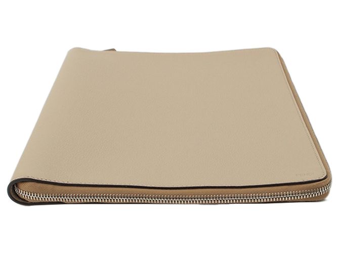 Portadocumenti e pochette con zip Fendi in pelle beige - vista 3