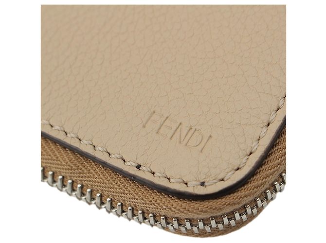 Portadocumenti e pochette con zip Fendi in pelle beige - vista 6