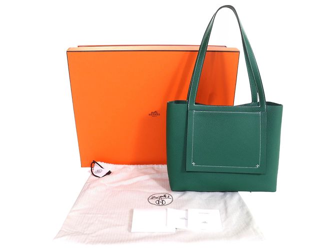 Hermès Green Clemence Cabasellier 31 Verde - vista 12