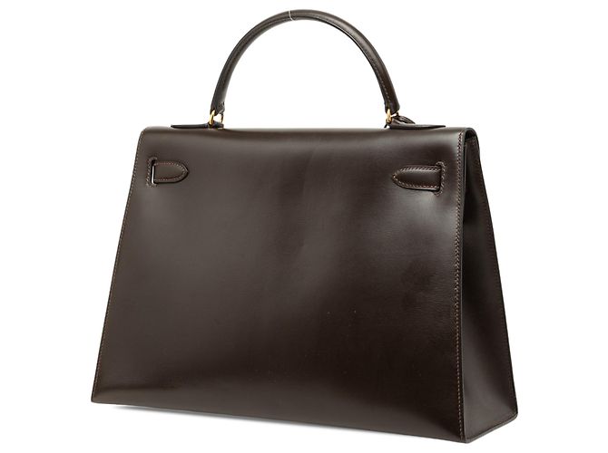 Hermès Brown Box Calf Kelly II Sellier 32 Marrone Marrone scuro - vista 2