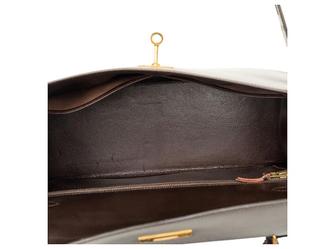 Hermès Brown Box Calf Kelly II Sellier 32 Marrone Marrone scuro - vista 4