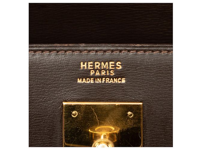 Hermès Brown Box Calf Kelly II Sellier 32 Marrone Marrone scuro - vista 5