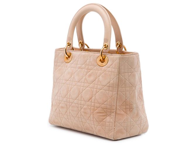 Dior Pink Medium Suede Cannage Lady Dior Rosa - vista 2