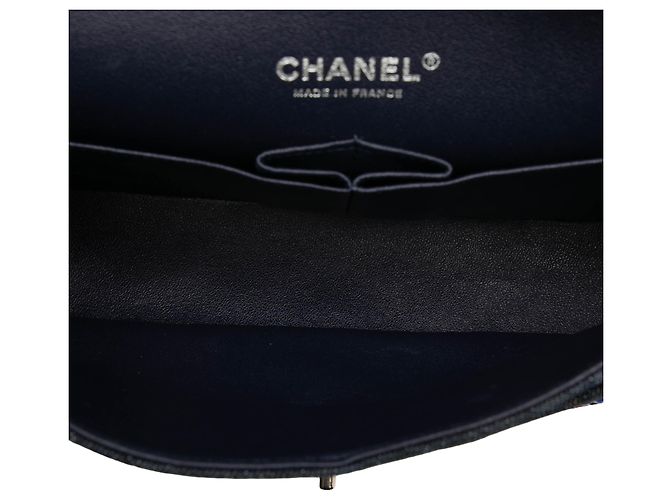 Chanel Blue Medium Classic Strass Embellished Denim Double Flap Blu navy - vista 4