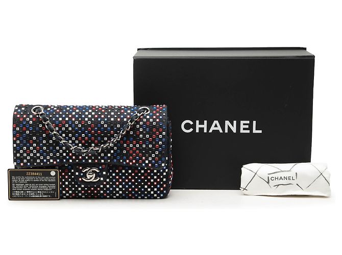 Chanel Blue Medium Classic Strass Embellished Denim Double Flap Blu navy - vista 7