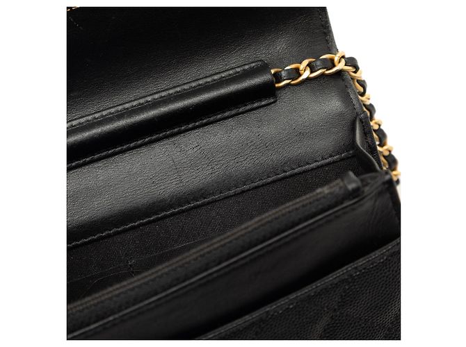 Chanel CC Filigree Wallet On Chain aus schwarzem Kaviarleder - Ansicht 7