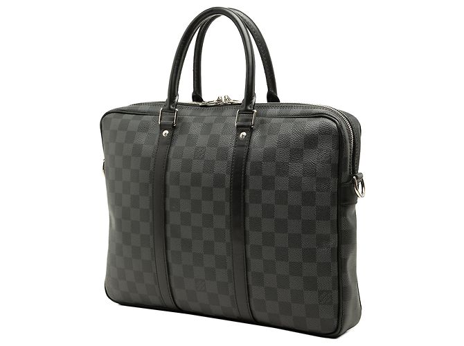 Louis Vuitton Black Damier Graphite Porte Documents Voyage PM Nero - vista 2