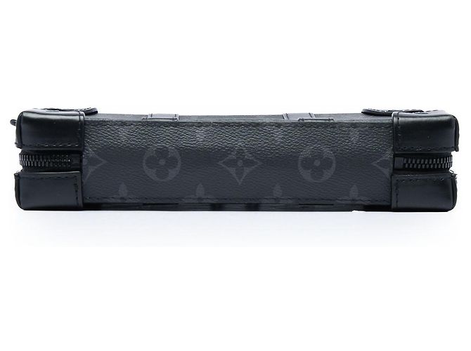 Louis Vuitton Black Monogram Eclipse Soft Trunk Wallet Crossbody Negro - vista 3