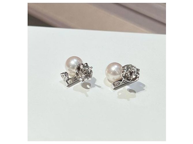 Orecchini Tasaki "petit" balance class in oro giallo 18K con perle e diamanti D'oro - vista 6