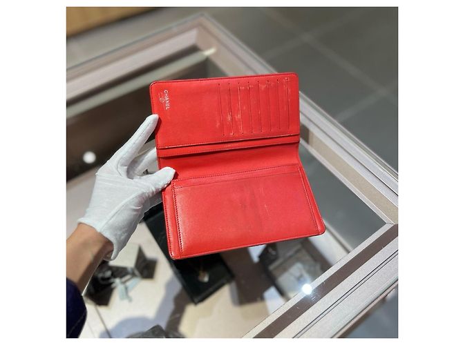 Chanel Camellia Wallet On Chain Red Leather - view 4