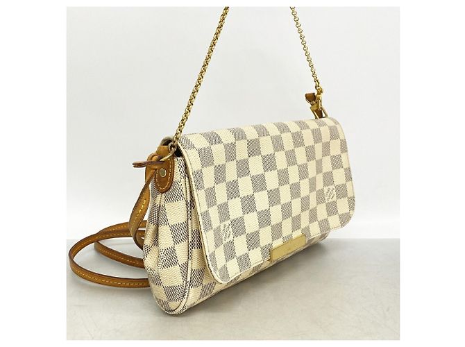 Borsa Louis Vuitton Damier Azur Favorite MM Bianco - vista 2