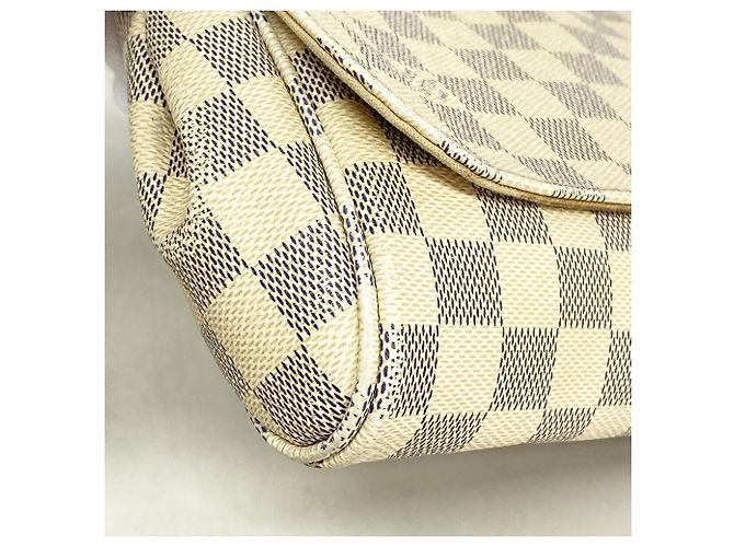 Borsa Louis Vuitton Damier Azur Favorite MM Bianco - vista 6