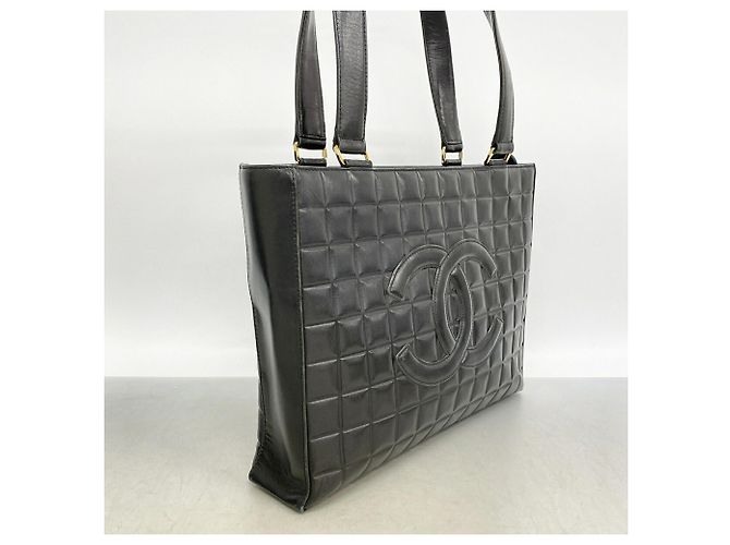 Chanel Tote Bag aus schwarzem Lammleder - Ansicht 2