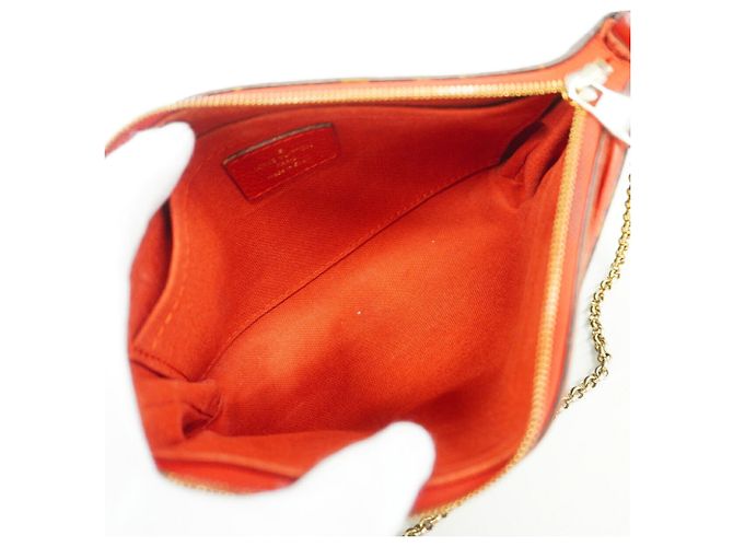 Louis Vuitton Monogram Pallas Clutch Handbag M41638 Brown Fuschia - view 4
