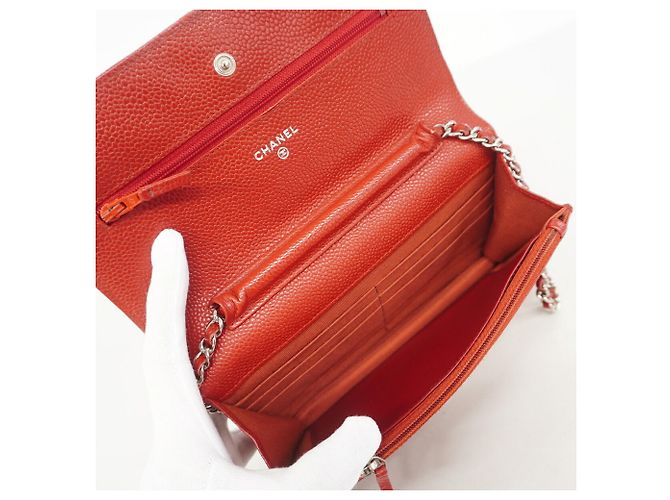 Portafoglio a spalla con catena Chanel Matelassé Rosso - vista 4