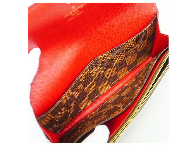 Louis Vuitton Damier Portefeuille Emilie Long Wallet Rosso - vista 3