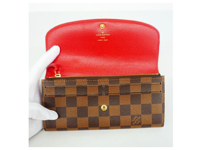 Louis Vuitton Damier Portefeuille Emilie Long Wallet Rosso - vista 7