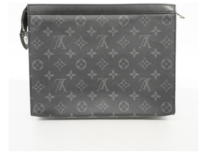 Louis Vuitton Monogram Eclipse Pochette Voyage MM Clutch Bag Nero - vista 8