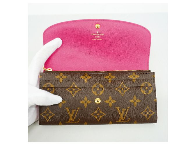 Louis Vuitton Monogram Portefeuille Emilie Long Wallet Marrone Rosa - vista 6