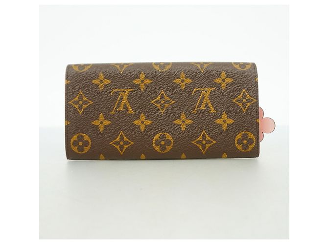 Louis Vuitton Monogram Portefeuille Emilie Long Wallet Marrone Rosa - vista 7