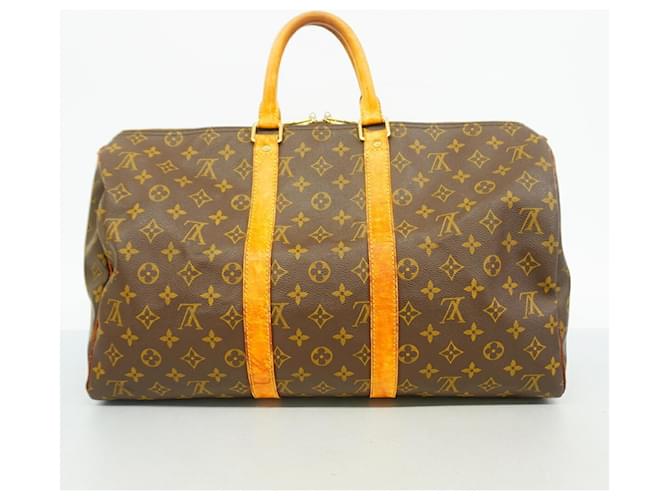 Borsa Louis Vuitton Boston Monogram Keepall 45 Marrone - vista 11