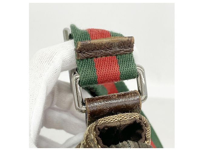 Borsa a tracolla Gucci GG Canvas Sherry Line Marrone - vista 11