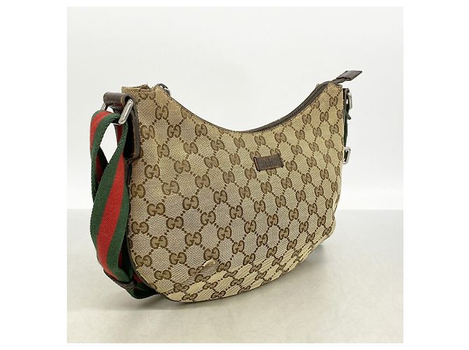 Borsa a tracolla Gucci GG Canvas Sherry Line Marrone - vista 2