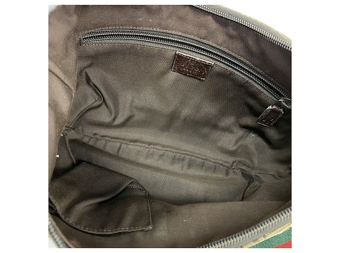 Borsa a tracolla Gucci GG Canvas Sherry Line Marrone - vista 4