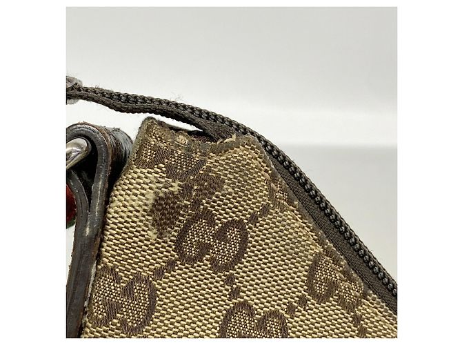 Borsa a tracolla Gucci GG Canvas Sherry Line Marrone - vista 7