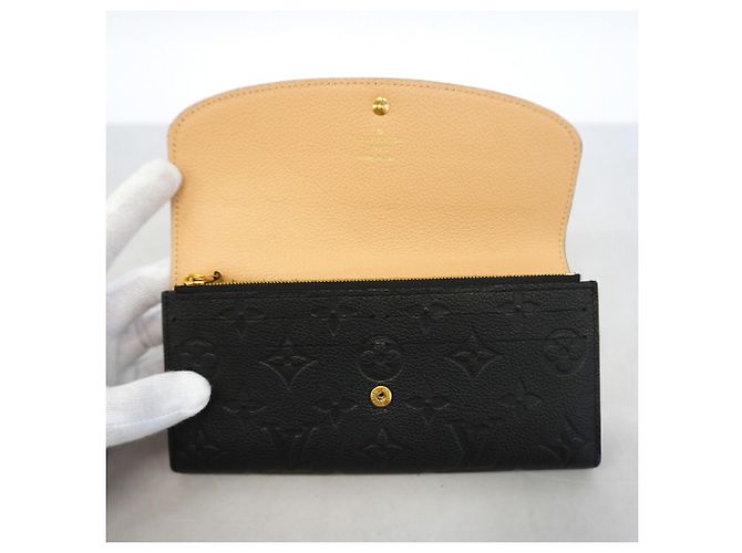 Louis Vuitton Monogram Empreinte Portefeuille Emilie Long Wallet Nero - vista 8