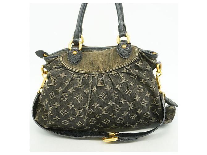Borsa Louis Vuitton Monogram Denim Neo Cavie MM Nero - vista 10