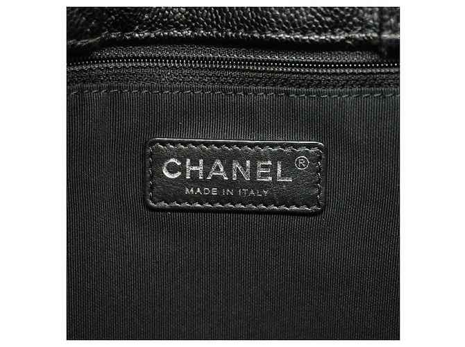 Borsa Tote Chanel in pelle di vitello martellata nera Nero - vista 5