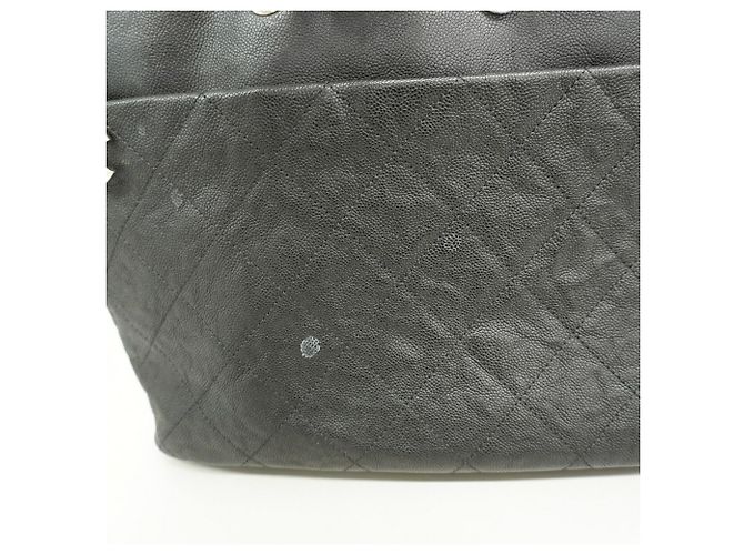 Borsa Tote Chanel in pelle di vitello martellata nera Nero - vista 9