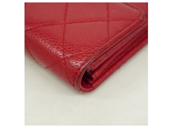 Cartera larga Chanel de piel de becerro granulada roja - vista 5
