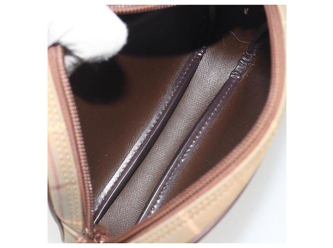 Borsa a tracolla Burberry Nova Check in tela Beige - vista 5