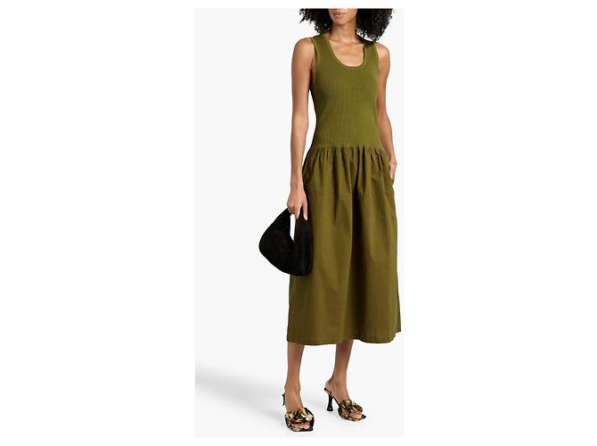 Proenza Schouler White Label Midi-Kleid aus Rippstrick Grün - Ansicht 6