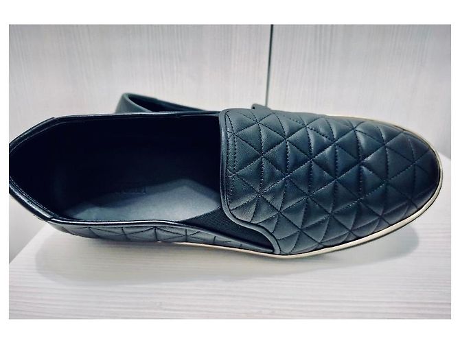Sneakers Balmain Slip-On in Pelle Matelassé Nero e Oro - Nuove - Full Set D'oro - vista 9