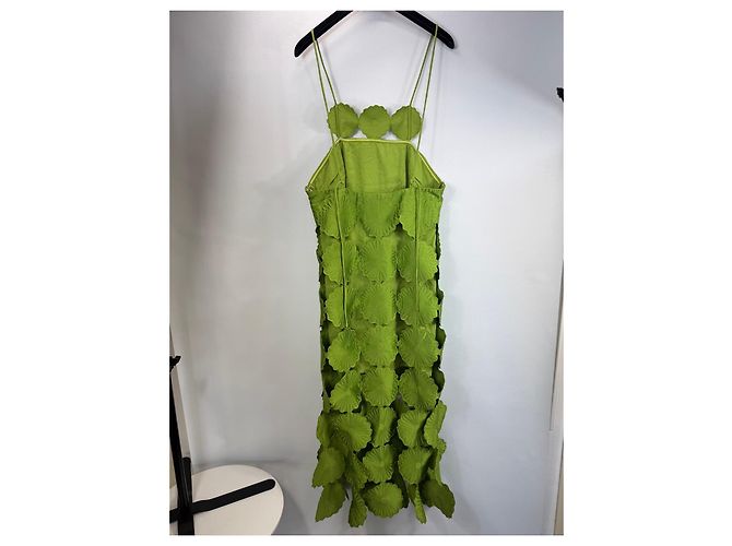 Autre Marque Abito Midi ARRANGE Floreale Verde con Cut-Out - vista 2