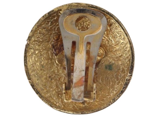Chanel Vintage Round CC Clip-On Metal D'oro - vista 4