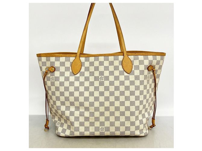 Borsa Tote Louis Vuitton Damier Azur Neverfull MM Bianco - vista 11