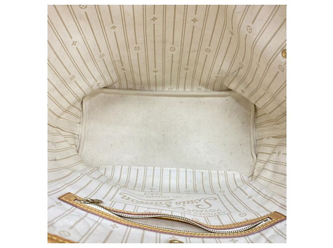Borsa Tote Louis Vuitton Damier Azur Neverfull MM Bianco - vista 4