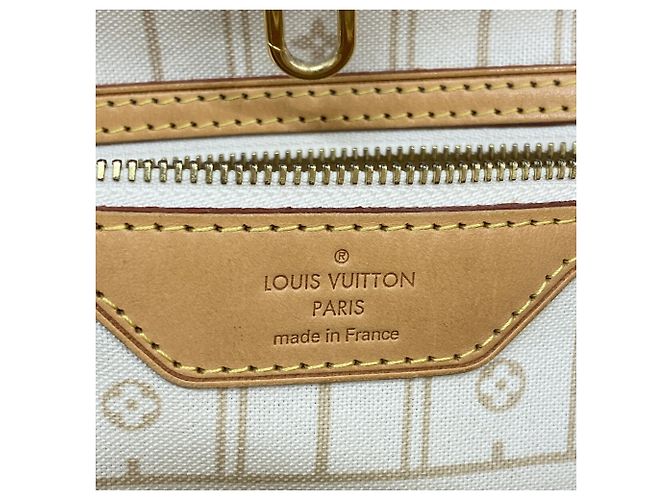 Borsa Tote Louis Vuitton Damier Azur Neverfull MM Bianco - vista 5