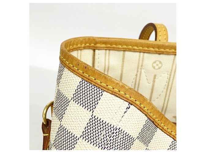 Borsa Tote Louis Vuitton Damier Azur Neverfull MM Bianco - vista 6