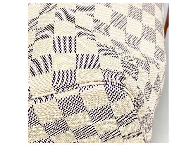 Borsa Tote Louis Vuitton Damier Azur Neverfull MM Bianco - vista 7