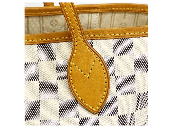 Borsa Tote Louis Vuitton Damier Azur Neverfull MM Bianco - vista 8