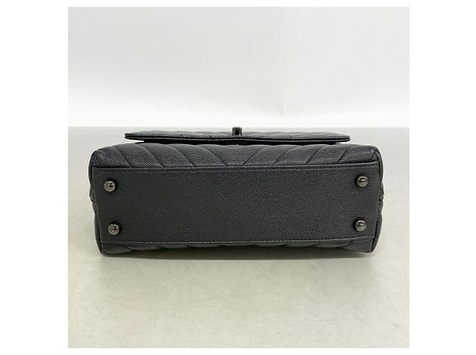 Coco Handle Borsa Chanel in pelle di vitello martellata nera Nero - vista 3