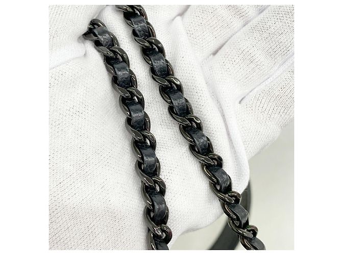 Coco Handle Borsa Chanel in pelle di vitello martellata nera Nero - vista 7