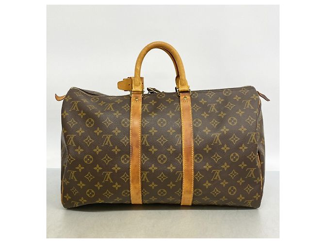 Borsa Louis Vuitton Boston Monogram Keepall 45 Marrone - vista 12